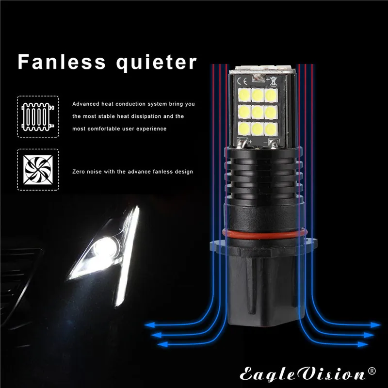 WUPP противотуманный светильник 2 шт. P13W 3030 24 SMD СВЕТОДИОДНЫЙ Автомобильный головной светильник s 6000K 24W Автомобильный ламповый светильник s Прямая поставка 19A24
