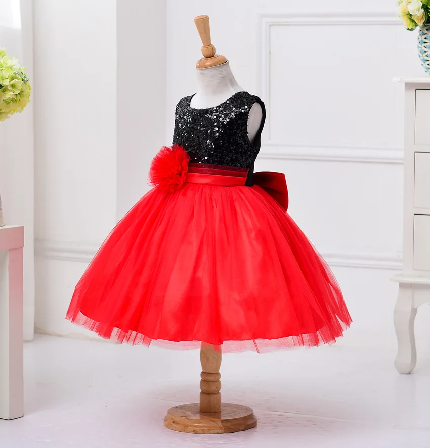 2017 новых Детей платье принцессы производительность vestidos блестками чистой пряжи