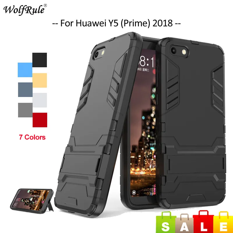 

Чехол-Бампер для Huawei Y5 Prime 2018, ТПУ и ПК, с держателем, для Huawei Honor 7S, чехол для телефона Huawei Y5 2018, 5,45 дюйма