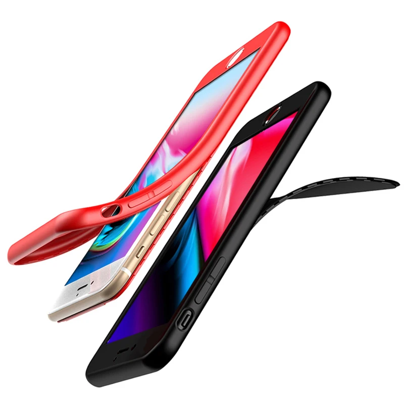 Защитный Мягкий чехол для всего тела iphone XS MAX X 10 7 8 XR 6 6S Plus 5 5S SE спереди + сзади 360