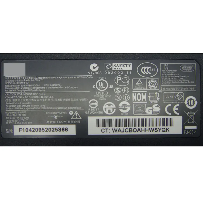19.5V 2.05A 40W Laptop AC Adapter for HP Mini 5103 Series HSTNN-CA18 580402-001 584540-001 A040R013L 608423-001 Power Chargers | Компьютеры