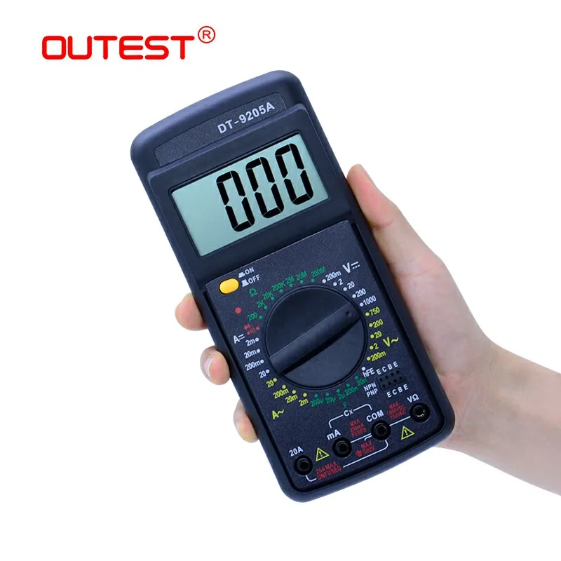 Цифровой мультиметр OUTEST DT 9205A цифровой амперметр вольтметр Частотный транзистор