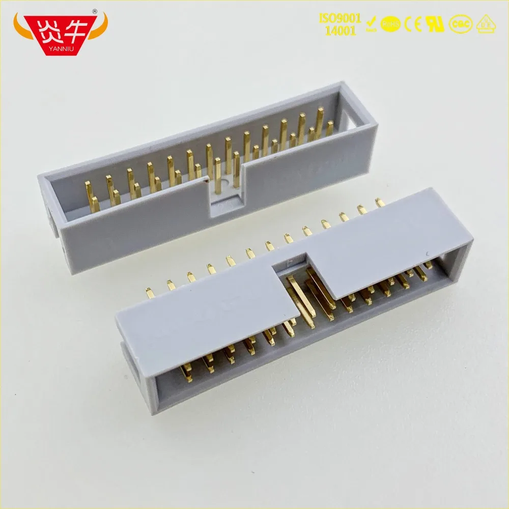 

DC3-26P GREY WHITE 26PIN IDC SOCKET BOX 2.54mm PITCH BOX HEADER STRAIGHT CONNECTOR CONTACT PART OF THE GOLD-PLATED 3Au YANNIU