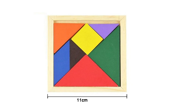 Деревянная головоломка Tangram из 7 частей игрушки для детей Обучающие Развивающие