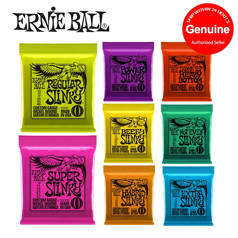 

Hot! Ernie Ball Guitar String 2627 2223 2221 2627 2626 2215 Nickel Beefy Slinky Drop Tuning Electric Guitar Strings Wound Set