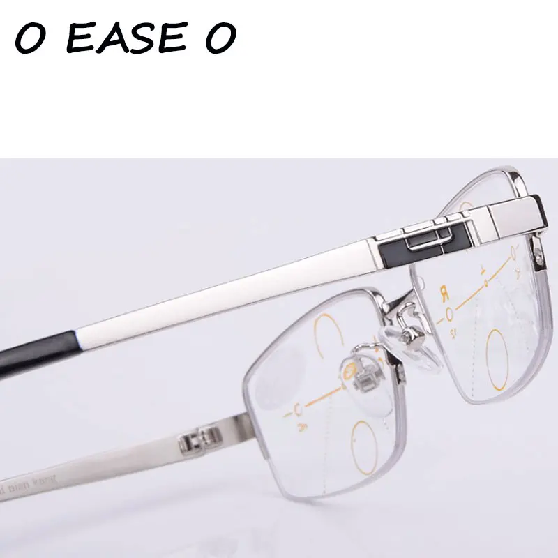 Top Quality Multi Focal Progressive Reading Glasses Titanium Silver Comfortable Unisex With Case +100~+400 2305 | Аксессуары для