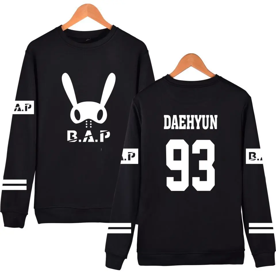 Новая Мода Kpop bap b.a.p с именем члена Банни худи круглым вырезом пуловер свитшот
