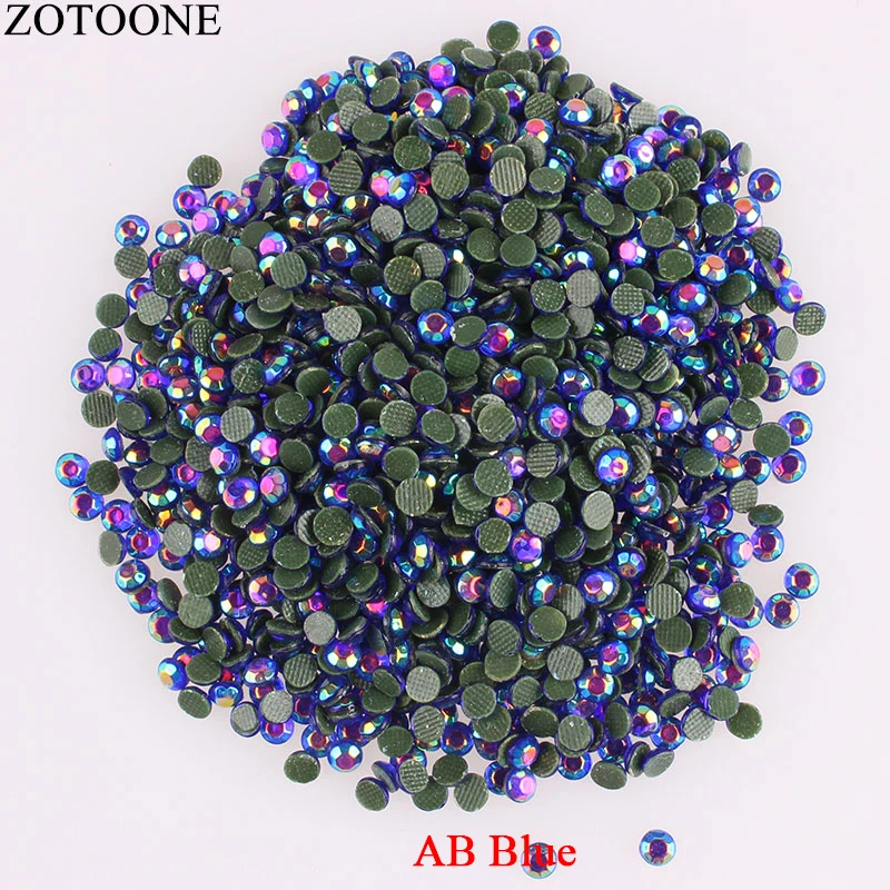ZOTOONE ABBlue Hotfix Flatback Rhinestones Strass Nail Art Applique Iron On For Clothing Transfer Designs Decoration | Дом и сад