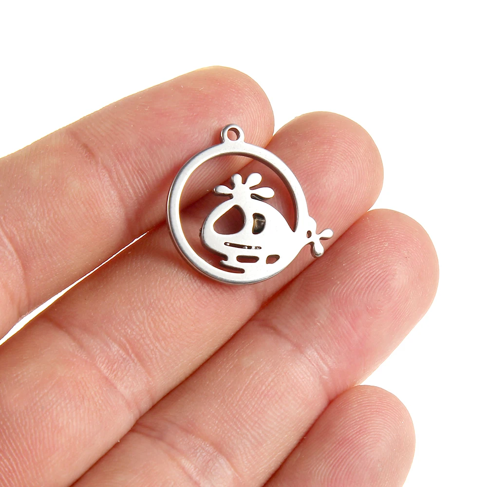 Hot lovely Filigree Stainless Steel Charm Pendants Mini anime cartoon helicopter Hollow Carved DIY bracelet necklace accessories |