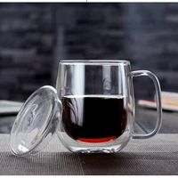 250mlquality glass coffee cups double layer milk coffee mugs creative glass mugs summer ice beer cup