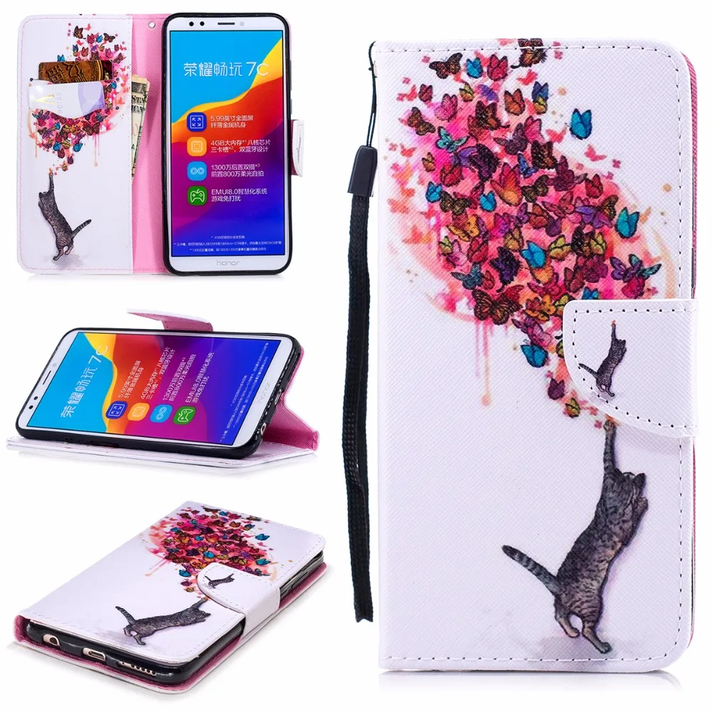 Чехол-кошелек из искусственной кожи с откидной крышкой для Huawei Nova 2 Lite модный