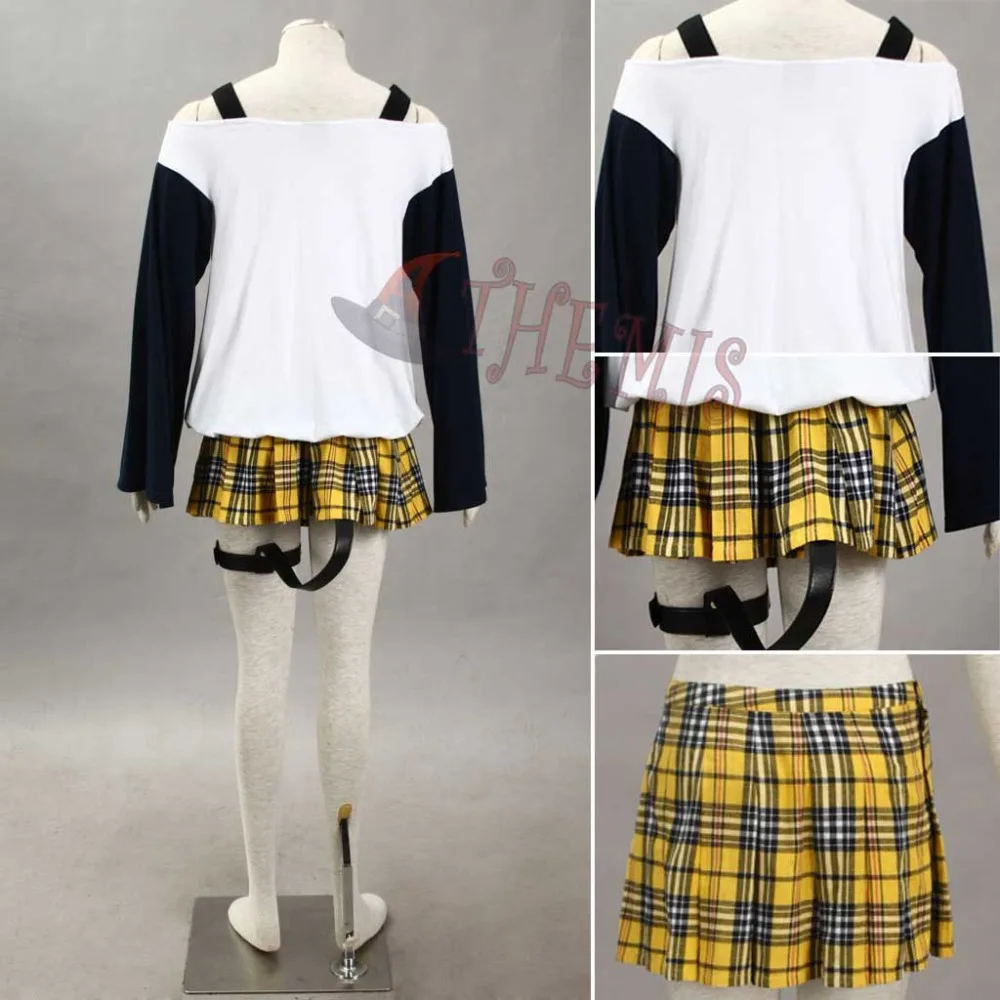 Athemis/Новинка Летняя юбка в шотландскую клетку Rosario and Vampire Белые костюмы Снежной