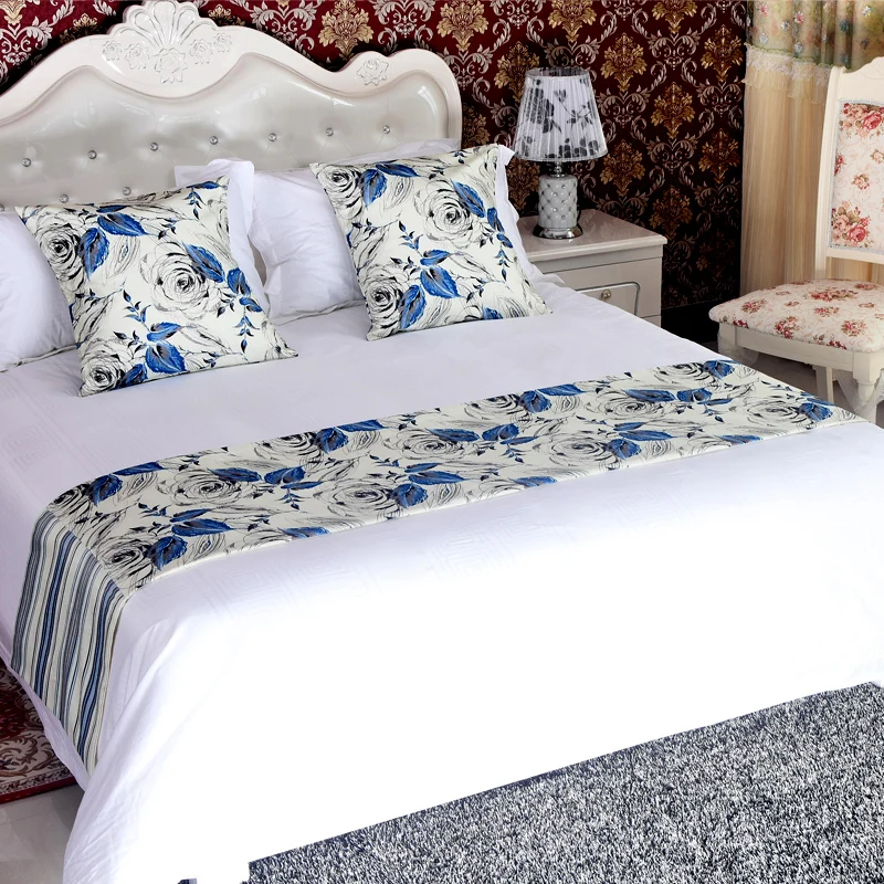 Современная кровать Hoteil полотенце с хвостом синяя и белая фарфоровая китайская