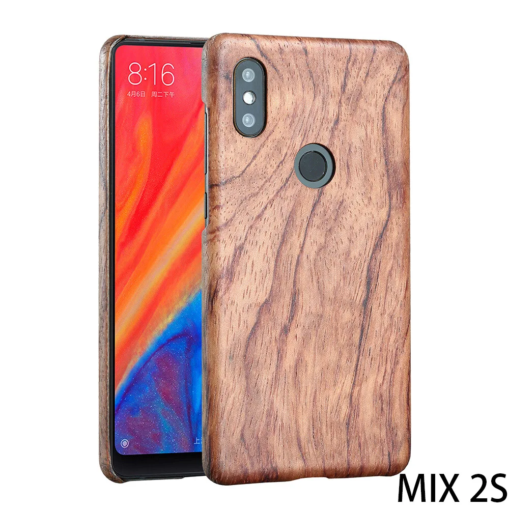 Натуральный Деревянный чехол для телефона для Xiaomi mi Mix 2S mi x2S чехол Чехол бамбук/орех/палисандр/Черное ледяное дерево/оболочка 5,9" mi x2S