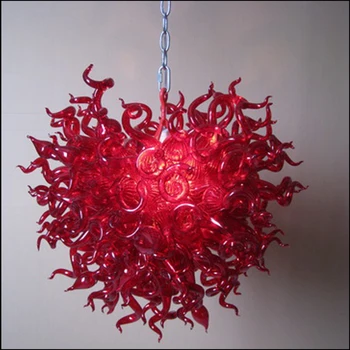 Chihuly Style Red Hand Blown Glass Pendant Lamps Murano Glass Modern Art Deco Hanging LED Chandelier Lightings For Wedding Decor