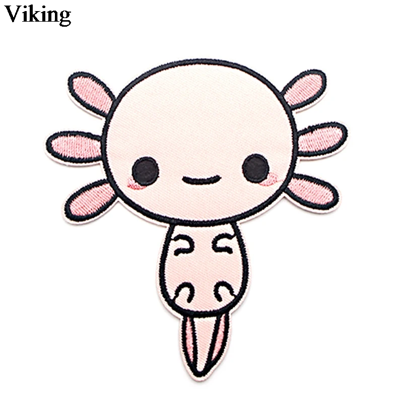 Axolotl нашивки мультфильм Шить на аппликация вышивка милый Утюг одежду &quotсделай
