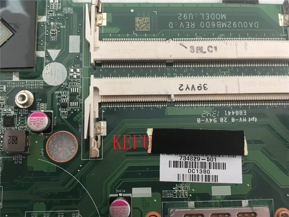 Материнская плата KEFU 734829 501 001 601 для HP Pavilion 15 N N013DX DA0U92MB6D0 100% протестирована и