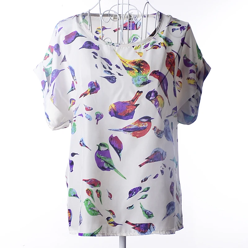 Newest Women Fashion Spring Summer Chiffon Blouse Casual Shirt Tops Loose Retro Print Plus Size M to 2XL | Женская одежда