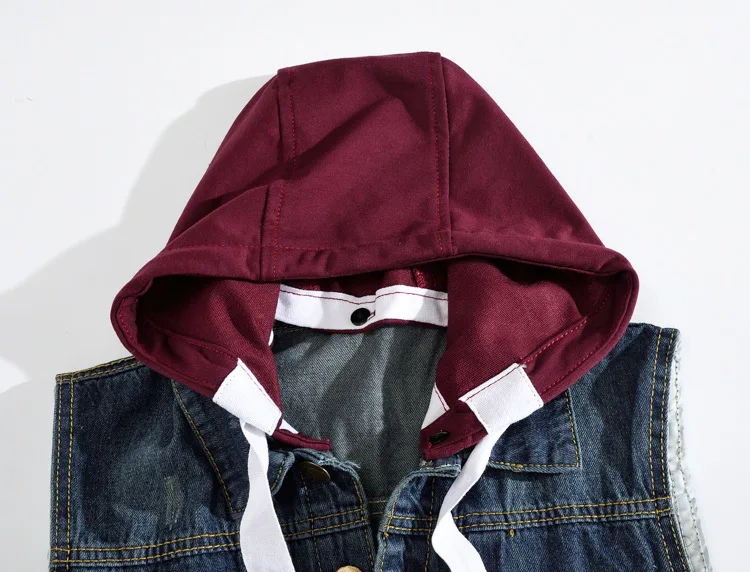 Men's Vest Slim Fit Jackets Sleeveless Hoodies Jeans Coats Denim Waistcoats Spring Autumn Tops Outwear Overcoat Plus Size M-4XL | Мужская