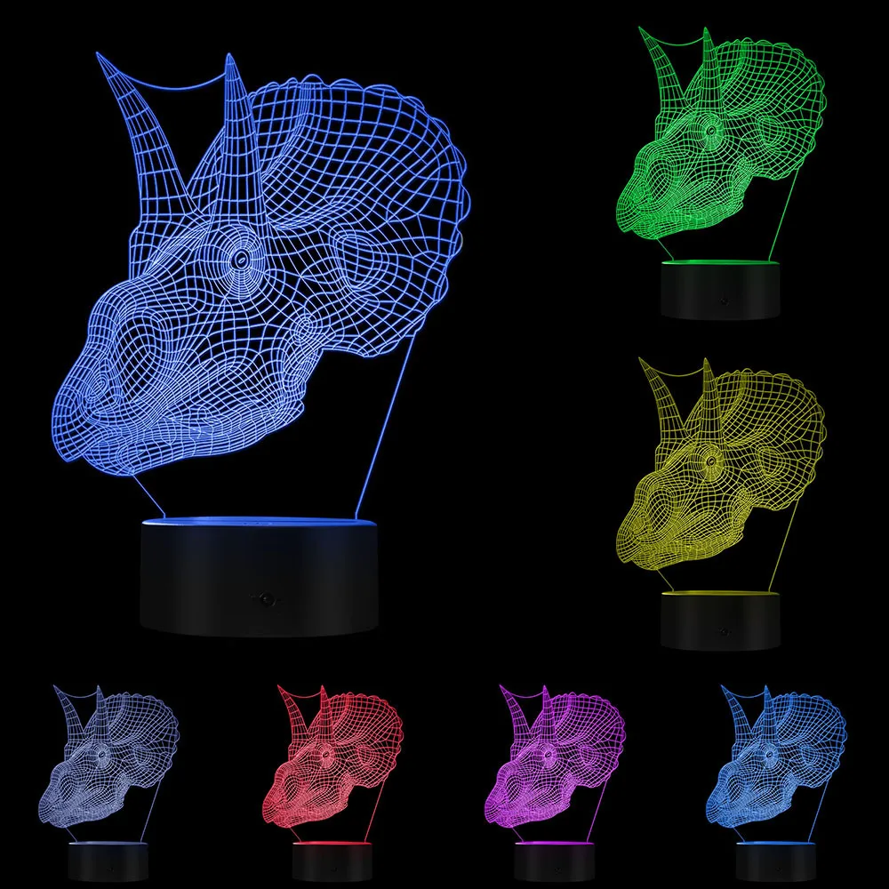 Готический 3d светильник Dragon Skull с оптической иллюзией Ночной головой дракона