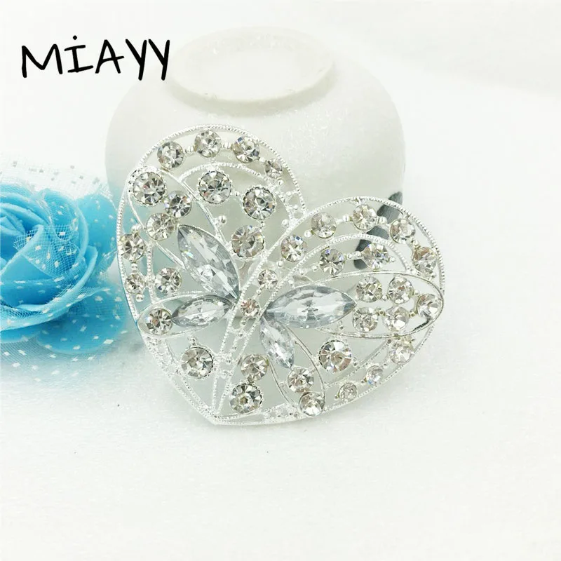 New Vintage Crystal Rhinestone Heart Butterfly Brooch Jewelry Women Clothes Accesseries Silver Golden Bridal Wedding Pins | Украшения и