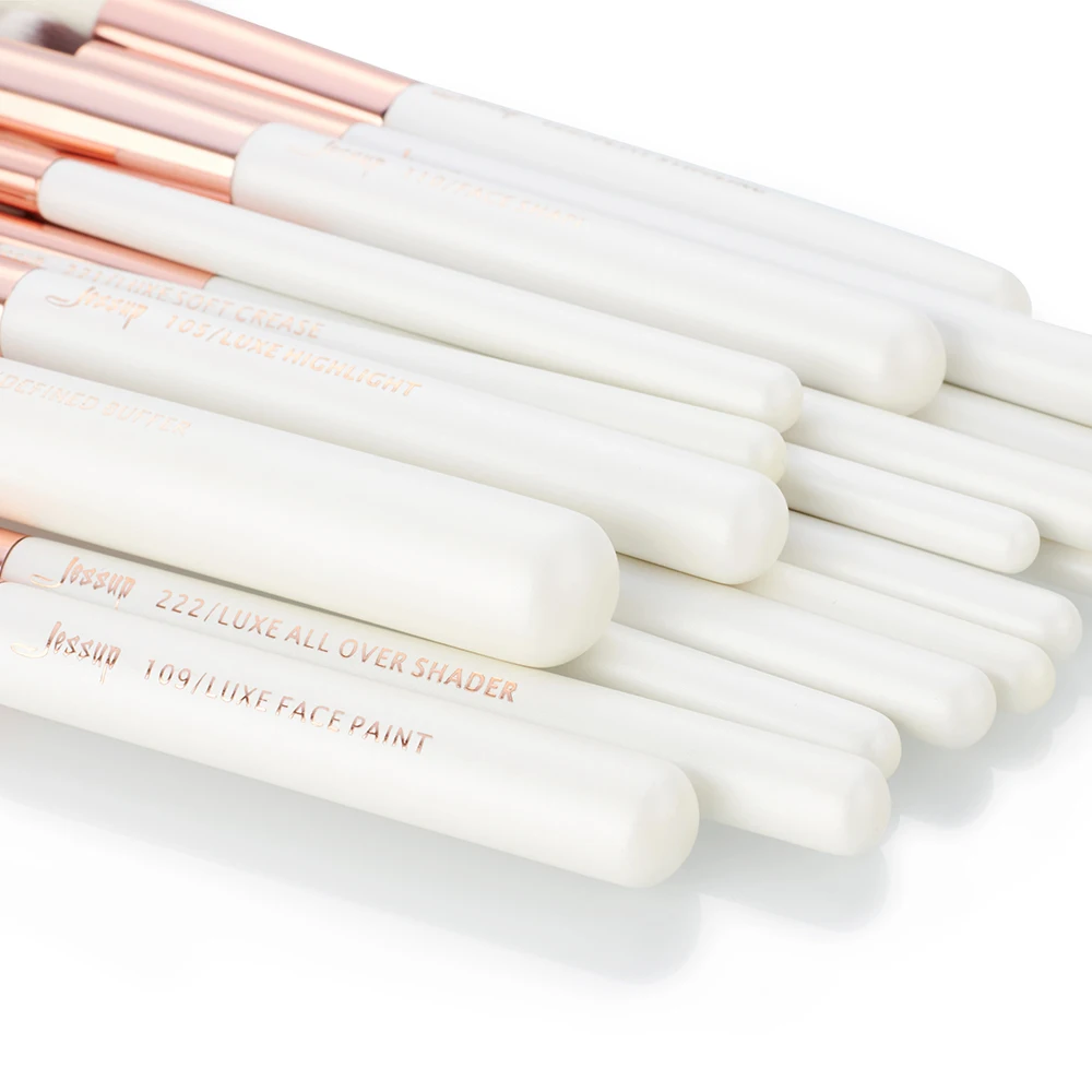 Jessup 20 шт. кисти для макияжа белый/розовое золото brochas maquillaje pinceaux maquillage основа для макияжа хайлайтер кисть для смешивания T225