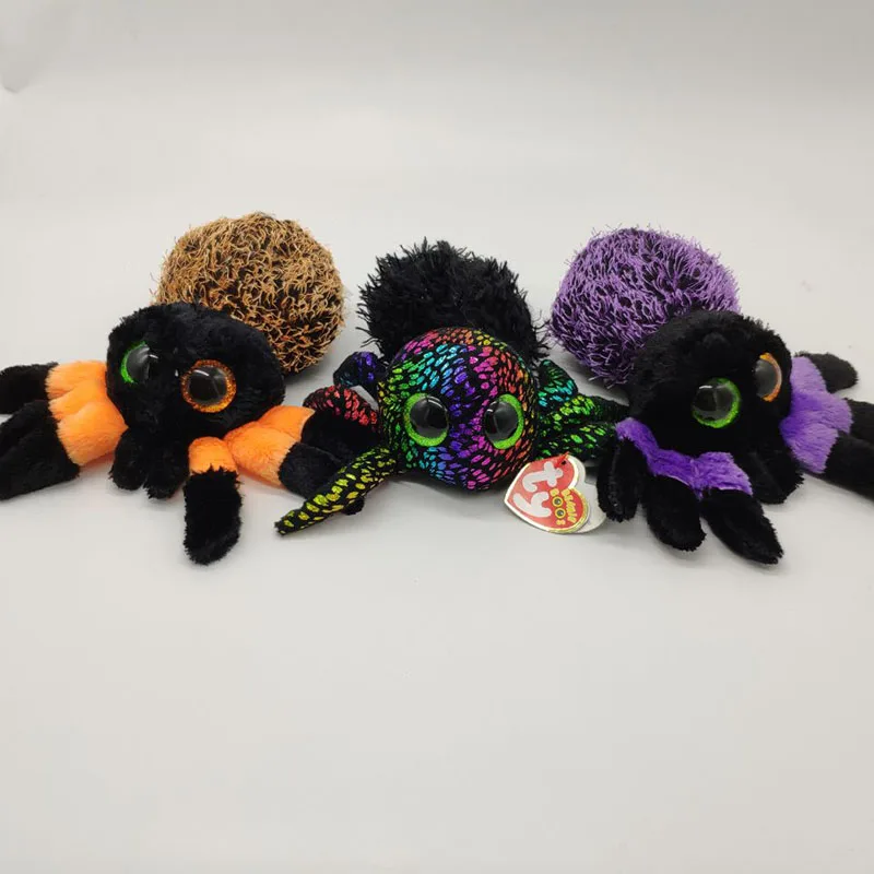 TY Beanie Boos 6" 15см Плюшевый паук Кроули из коллекции регулярных заполненных игрушек с большими глазами, мягкая кукла, милые дети.