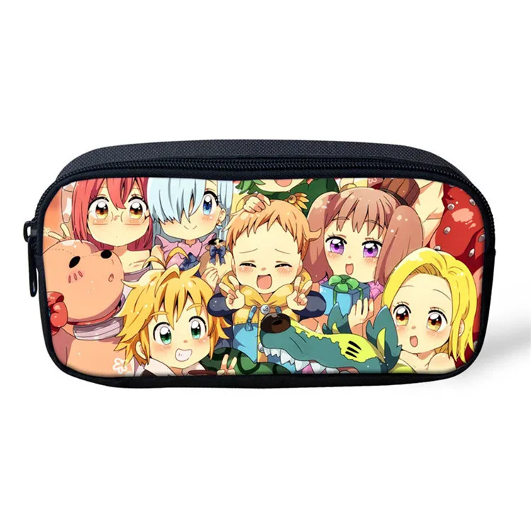 THIKIN BAG THIKIN/детский школьный рюкзак с рисунком из аниме Seven Deadly Sins, школьная сумка для мальчиков и девочек, комплект из 3 предметов, Nanatsu No Taizai Meliodas Elizabeth - Цвет: THIKIN BAG