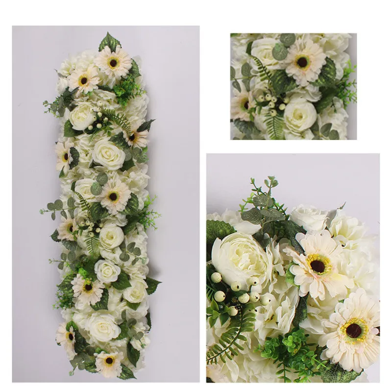 DIY1M свадебный цветок декор для железной арки искусственная Цветочная композиция поставки дорога свинец цитируется ряд цветов окно T станция