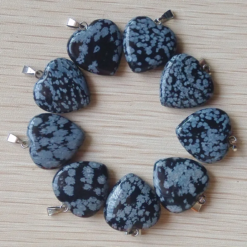 2019 модные подвески в виде сердца из натурального черного снега Подвески для