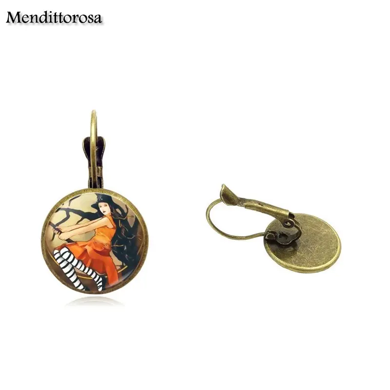 Mendittorosa Witch Glass кабошон бронза/серебро/золото клипса ушной крючок Висячие серьги