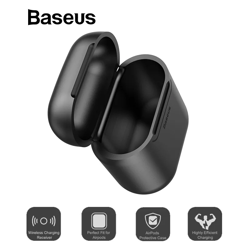 Baseus беспроводной зарядный приемник для AirPods ТПУ силиконовый ультра тонкий чехол