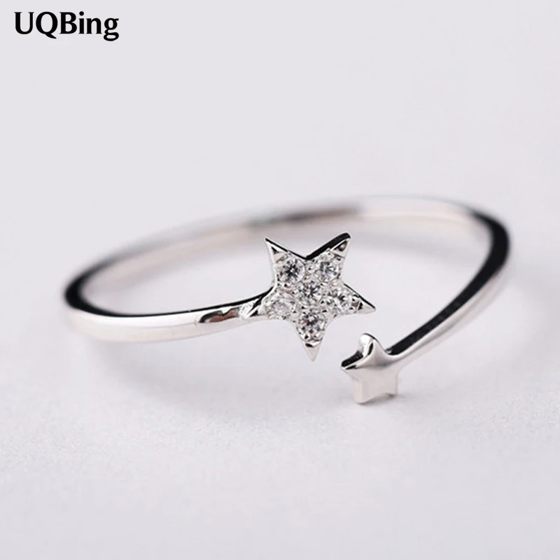 Fashion 925 Silver Rhinestone Star Ring For Women Finger Engagement Best Selling | Украшения и аксессуары