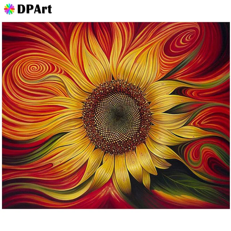 Алмазная живопись 5D квадратная/круглая вышивка цветы подсолнуха мандала