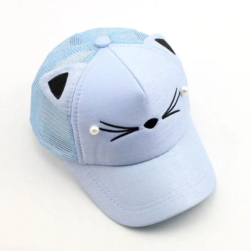 Настраиваемая Кепка с защелкой на спине милым котенком Детская сетчатая для