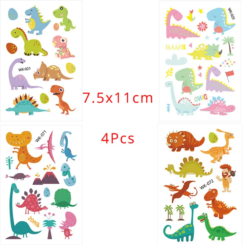 tattoo stickers WEIGAO динозавров День рождения одноразовая посуда, наборы дети животных День рождения украшения Бумага баннер/чашки/пластина поставляет - Цвет: tattoo stickers
