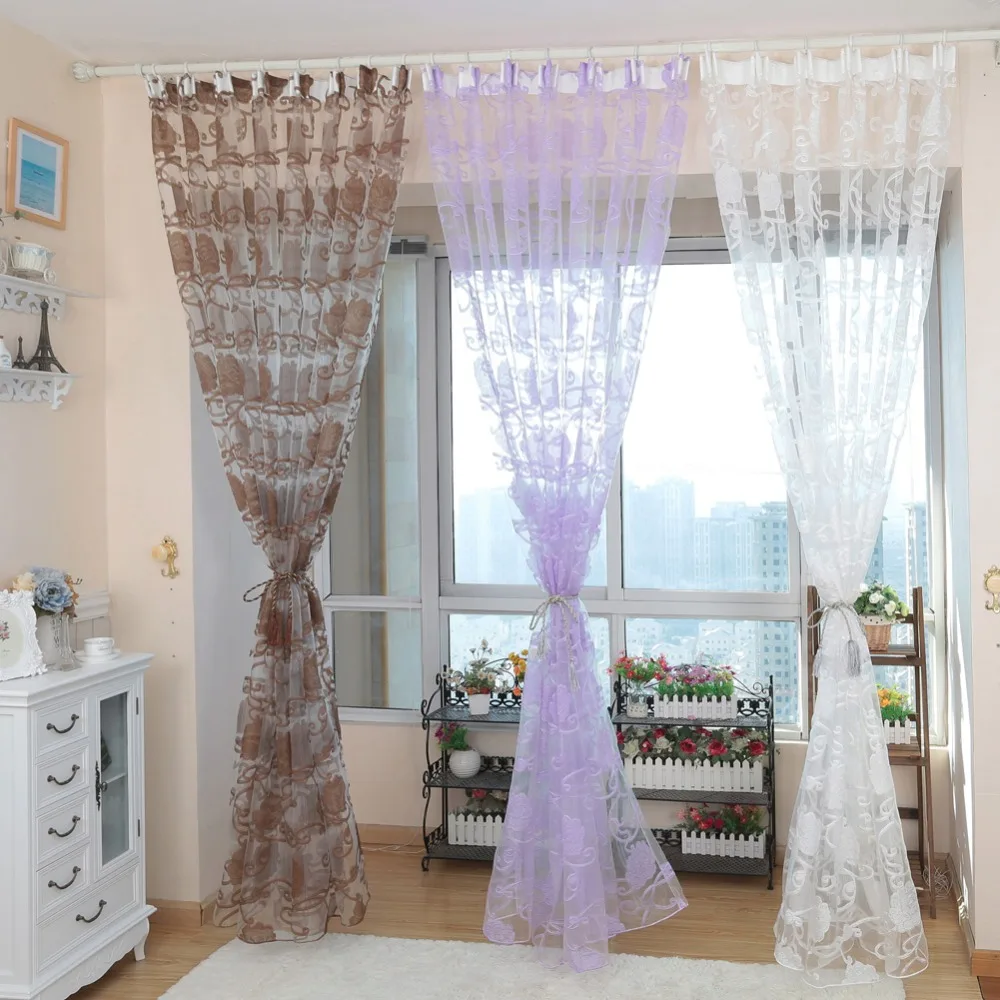 Современная оконная занавеска NAPEARL жаккардовая Цветочная глухая тюль для