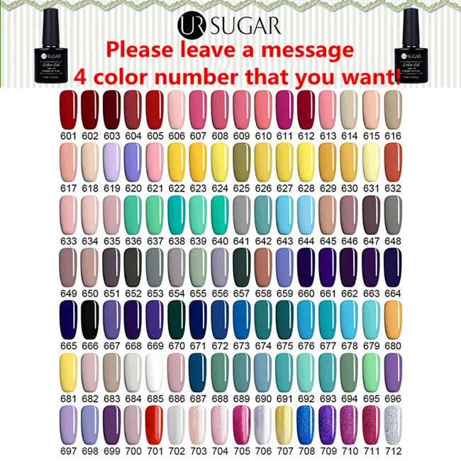 Any 4 Colors gel Ur Sugar 2/4 шт. Розовый Блестящий Гель-лак для ногтей замочить от УФ-светодиодный длительный гель лак для ногтей Лаки маникюрный лак набор украшений - Цвет: Any 4 Colors gel