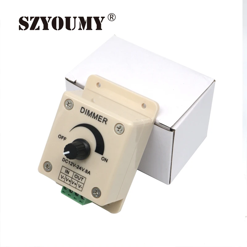 

SZYOUMY LED Dimmer DC 24V 12V 8A Light Bright Brightness Adjustable Controller Single Color LED Controller 50PCS DHL