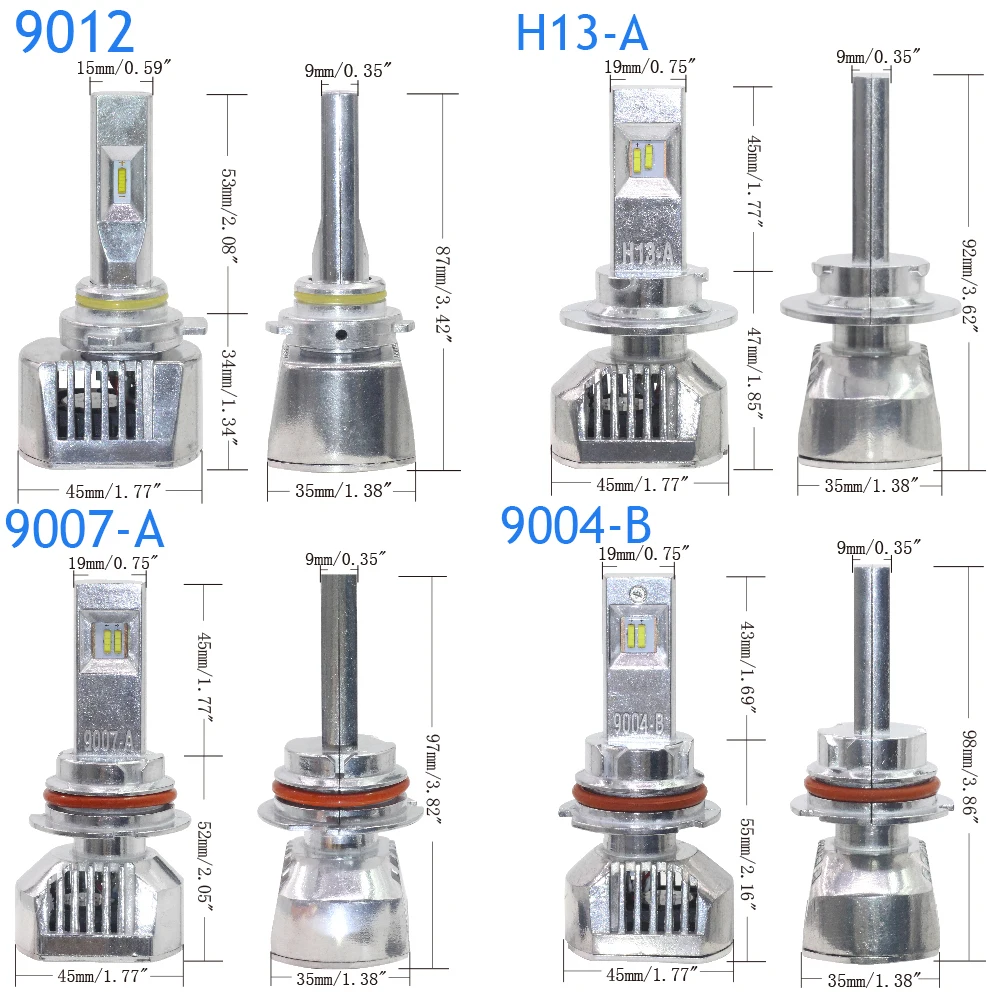 Cawanerl H4 H7 светодиодный головной светильник лампы 100W 12000LM 6000K белый H1 H3 H8 H11 9005 9006 9007 9012 H13 H15 H16 автомобильный светильник противотуманная фара