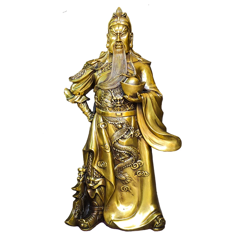 SHUN латунь выберите Размер Медный Бог статуя украшения Wu Caishen Yuanbao Guan Yu Erye