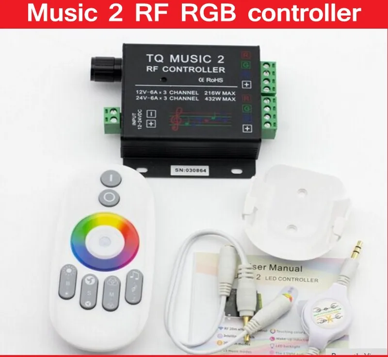 

Цветной музыкальный контроллер X2, 12-24 В постоянного тока, 18 А, радиочастотный сенсорный интеллектуальный контроллер RGB для светодиодной RGB л...