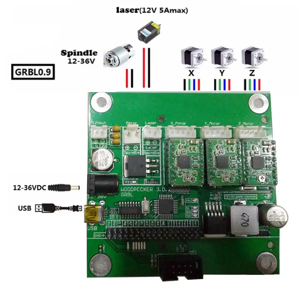 CNC 2418 GRBL управления Diy станок с ЧПУ рабочая зона 24x18x4 5 см 3 оси Pcb ПВХ фрезерный