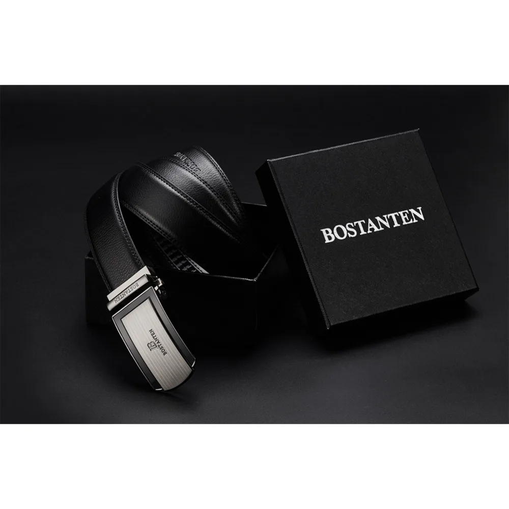 BOSTANTEN кожаный ремешок мужской Автоматическая Пряжка ремни для мужчин платье 1 3/" в подарочной коробке Размеры Регулируемый byTrim
