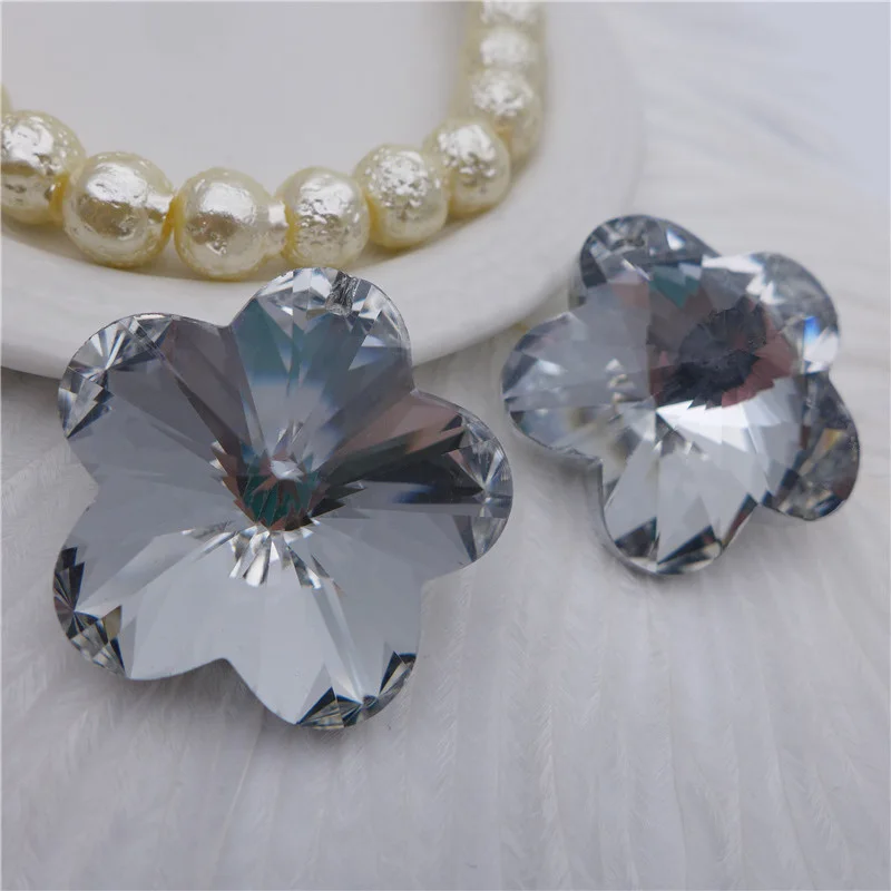 30 мм Хрустальная подвеска в форме цветка Посеребренная стеклянная люстра