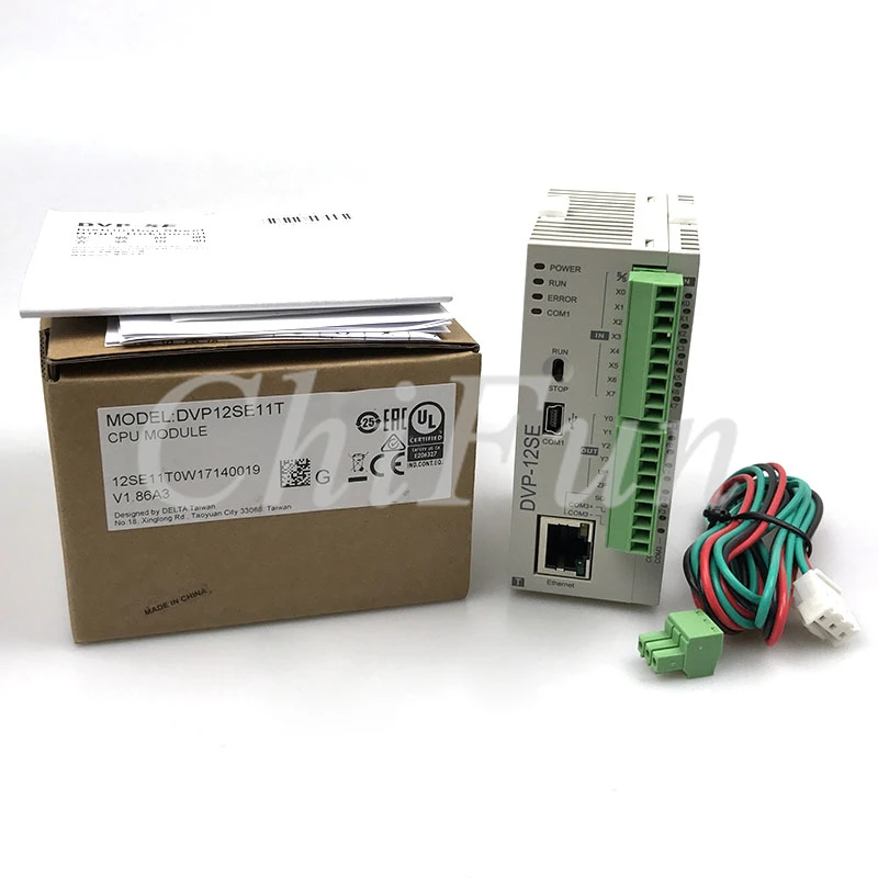 

Freeshipping Delta Original PLC industrial control board DVP12SE11R DVP12SE11T 8DI 4DO 3 COM (Mini USB/RS485x2/Ethernet )