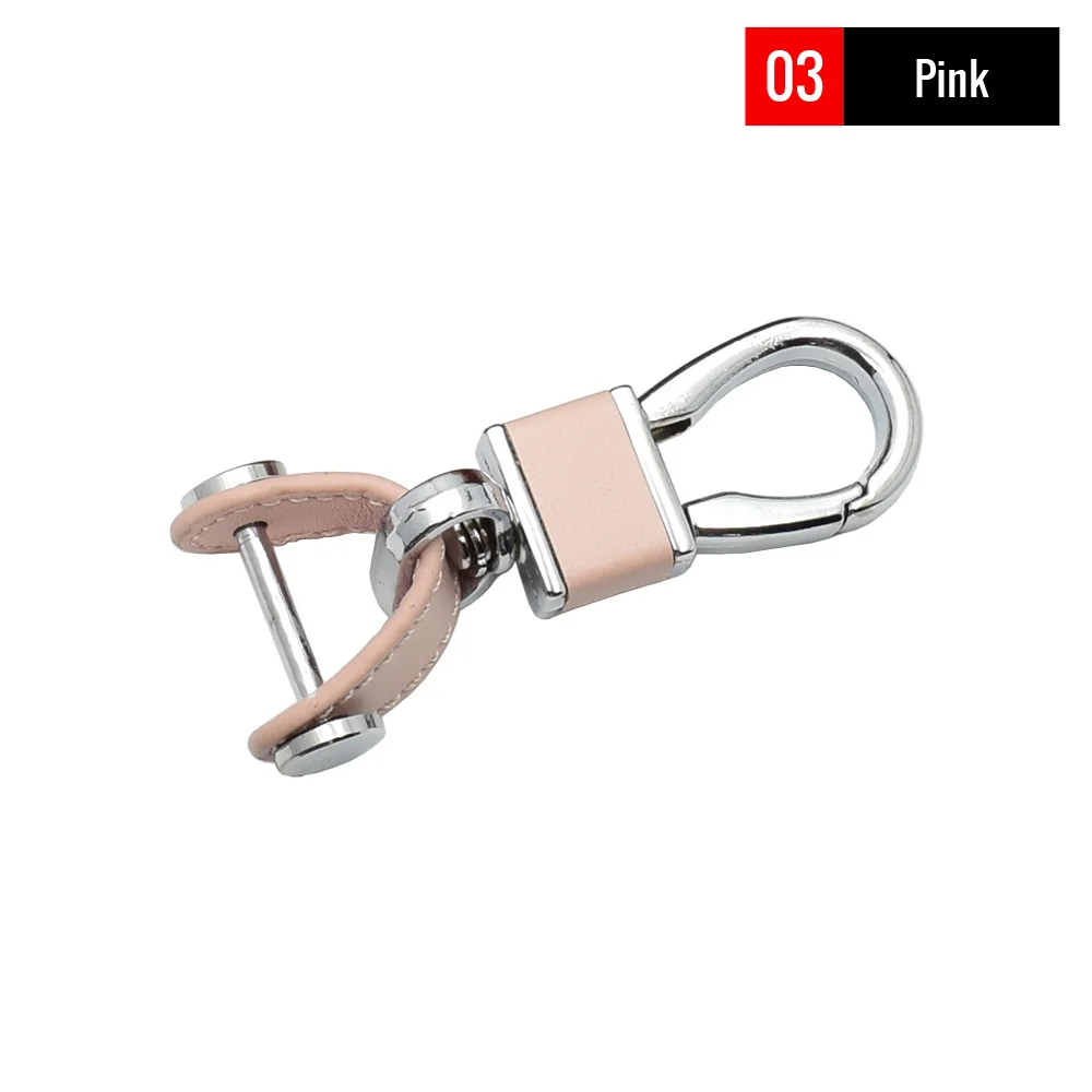 03 Pink Кожаный Автомобильный Брелок с защитой от потери, металлический брелок с дистанционным управлением для Nissan Skoda hyundai Toyota, автомобильный брелок - Название цвета: 03 Pink