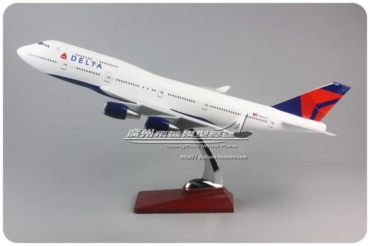 

47 см Φ B747 Delta Airlines, Боинг 747-400, модель летательного аппарата аэробуса American DELTA Airlines, подставка для крафта
