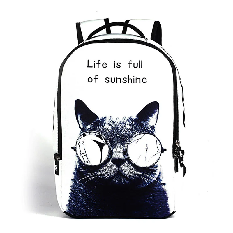 cool cat Женские рюкзаки из полиэстера со звездами, Галактикой, кошкой, повседневные мужские сумки на молнии с принтом, сумки на плечо, высокое качество, лоскутный студенческий Рюкзак Mochila - Цвет: cool cat