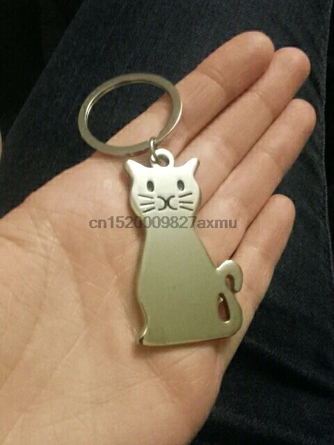 100PCS New Fashion Creative Model Cat Keychain Popular Versatile Metal Key Ring Chain car key ring | Украшения и аксессуары
